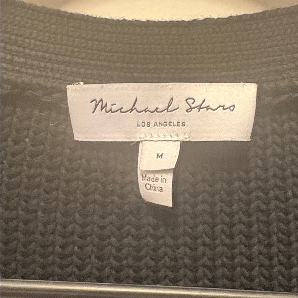 NWOT Michael Stars Fran black button-front cardigan, size Medium - Picture 4 of 4